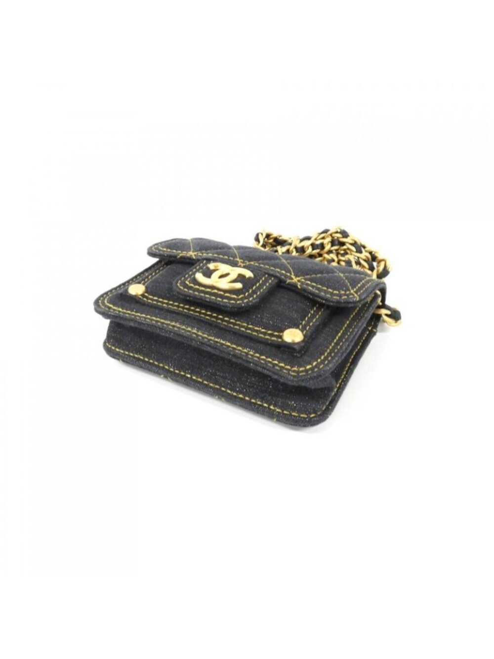 Chanel Chain Clutch Denim Black Mat - Picture 3 of 10